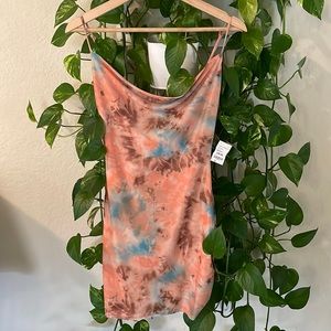 BE IVY COWL NECK TIEDYE MINI DRESS
